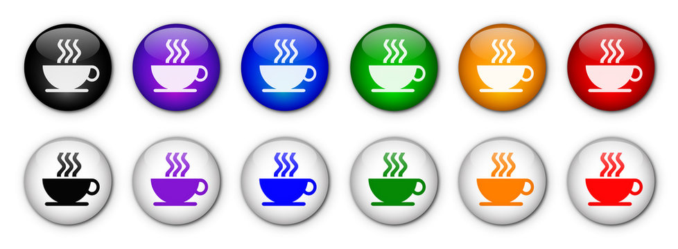 Boutons "Pause Caf&eacute;" (x12 - Multicolores)