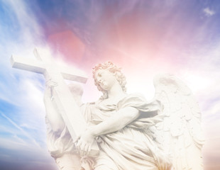 Statue of Angel on the Sant'Angelo Bridge (Italy, Rome)