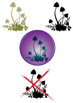 set of illustration of mushrooms