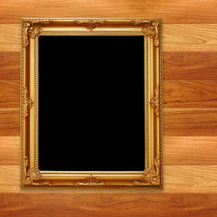elegant frame on wooden wall