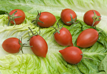 Tomatoes on lettuce