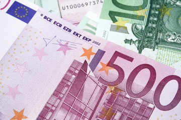 One and Five Hundred Euro Banknotes