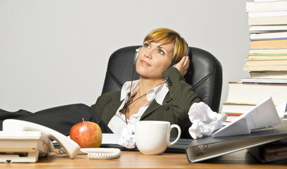 Lazy Businesswoman or Student