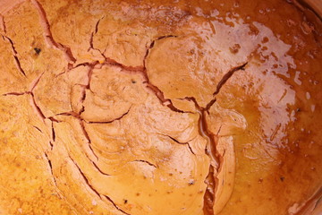 Ocher colored paint