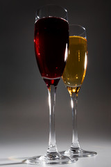 Two glasses with wine