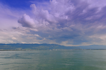 Storm clouds building above Lake Constance