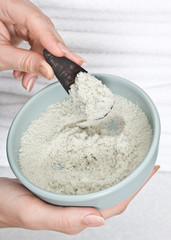 Spa procedures with sea salt.