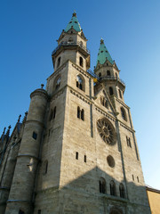 Fototapeta na wymiar Miasto Church Meiningen z wieży schody