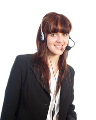 Call center operator smiling