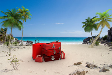 plage valise rouge 2