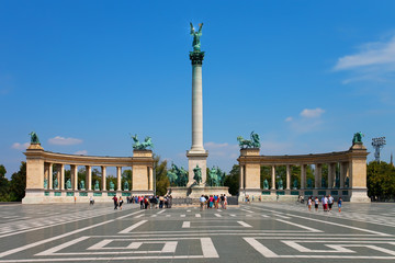 Heroes Square in Budapest, Hungary