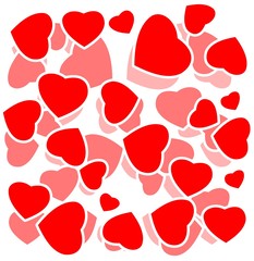 red hearts background