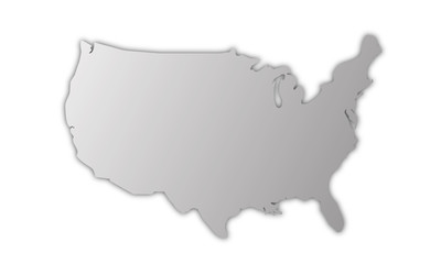 united states USA map with shadow vector