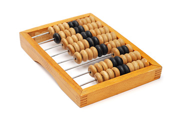 Old Abacus isolated on a white