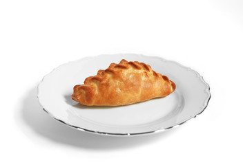 Pasty on white dish