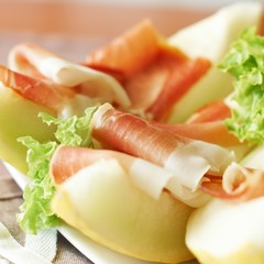 Italian ham with melons