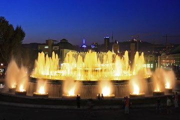 Obraz premium The famous Montjuic Fountain in Barcelona.Spain.