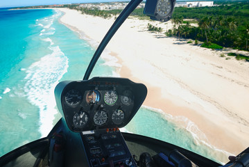 Caribbean beach aerial view