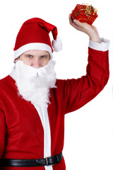 Santa claus throwing his presents