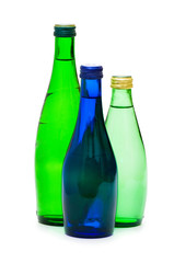 Bottles of water isolated on the white