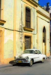 Afwasbaar Fotobehang Cubaanse oldtimers Vintage auto