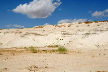 Sandy mountain from white sand