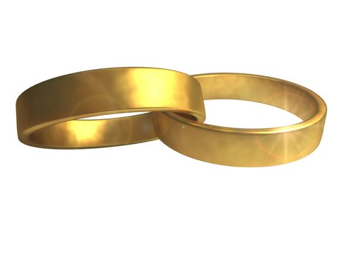 Ringe mit Lichtreflektionen freigestellt