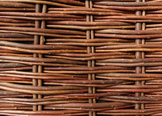 Close Up Of Woven Willow Fence