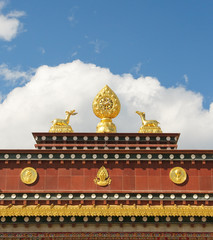 architectural details of songzanlin tibetan monastery, shangri-l