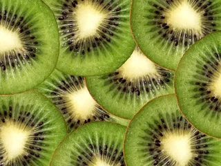 Crédence de cuisine en verre imprimé Tranches de fruits Tranches de fond de kiwi