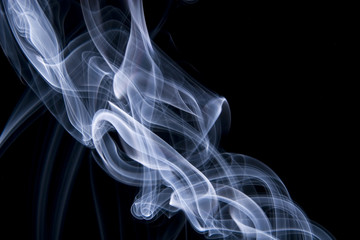 blue smoke on black