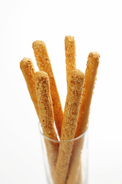 Crunchy grisini with sesame seed