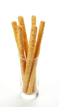 Crunchy grisini with sesame seed
