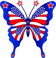 Fotobehang Beautiful butterfly in different colors representing USA © Anna Velichkovsky