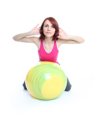 exercising with a pilates ball