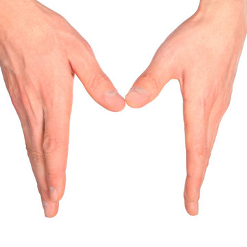 hands represents letter m