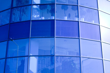 blue building abstract detail