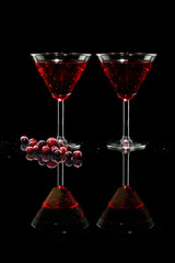 Cosmopolitan cocktail or cranberry juice