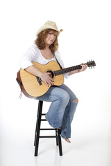 Country Woman Playing Guitar