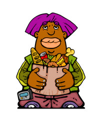 Teenager that buys  food