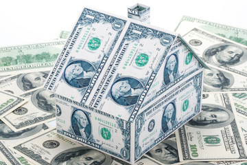 Small house from banknotes