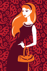 Vector illustration of beautiful fashion girl