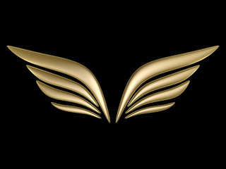 3d bird wing symbol