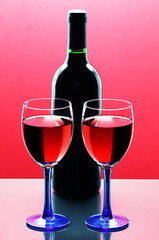 Glasses of red wine