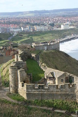Fototapeta na wymiar From the walls of Scarborough Castle in Yorkshire Great Britain