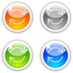 Refresh realistic buttons. Vector illustration.