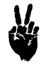 Palm with two extended fingers