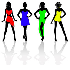 Four colourful girls