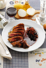 Magrone d anatra con marasche e Sangue Morlacco - Veneto