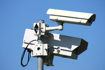 two supervise security camera